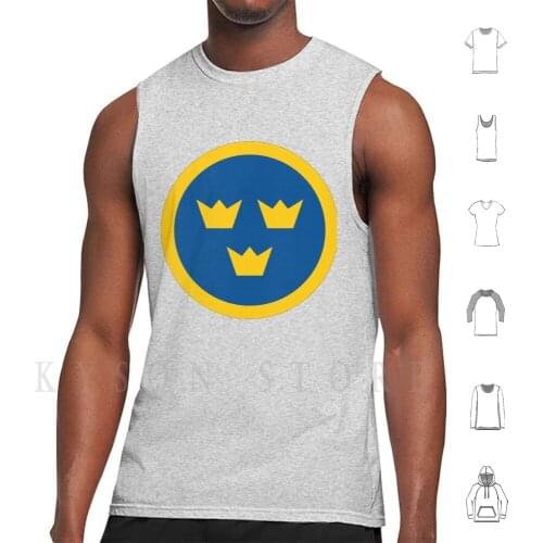 Tre Kronor-Swedish Air Force Tank Tops Vest 100% Cotton Tre Kronor Three Crowns Swedish Air Force Svenska Flygvapnet
