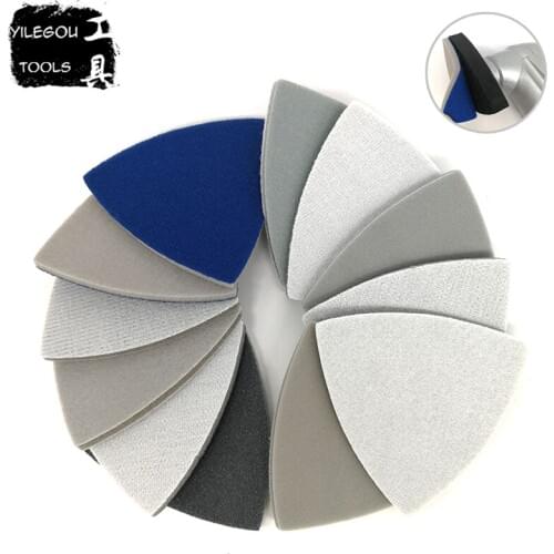 5 Pieces 90*90*90mm Sponge Triangle Sanding Block 90mm Multi-purpose Sander Machine Flocking Sandpaper With Grit 300-3000