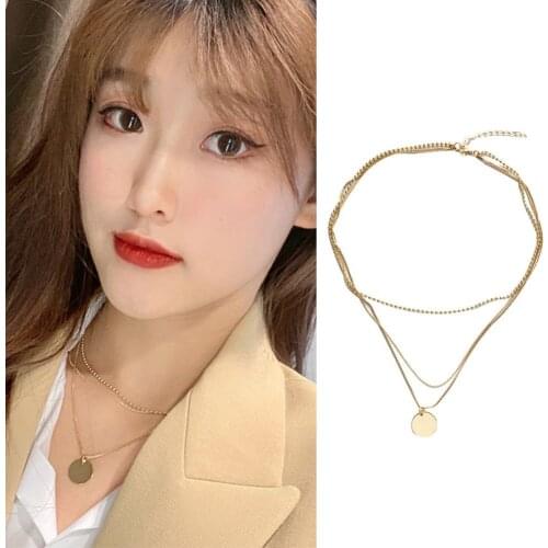 Punk Layered Chain Necklace Neck Chains for Women Vintage Exaggerated Golden Goth Hoop Metal Necklace New Clavicle Jewelry