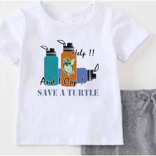 Unisex New Protection Caring Mermaid Turtle Marine Fashion Boys Clothes Harajuku Kids T Shirt Funny Summer Top Girls Shirts Cute