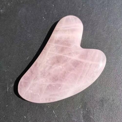 Natural Rose quartz crystal slab Pink Rock crystal blade for Guasha