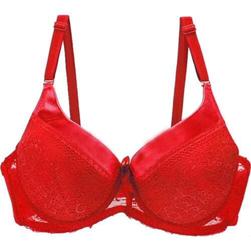 2020 New Sexy Bow Floral Lingerie Lace Push Bras For Womens Intimate BCDE Cup Large Size Bacd Closure Embroidery Underwear