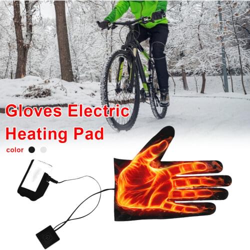 2020 New Five-finger Gloves Heating Sheet USB Electric Heating Pads Lithium Battery Three-speed Thermostat Switch Heating Films
