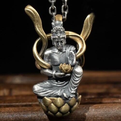 New Buddha Pendant Zodiac Silver Necklace Manjusri Bodhisattva Guanyin Male And Lady Pendant Jewelry Accessories