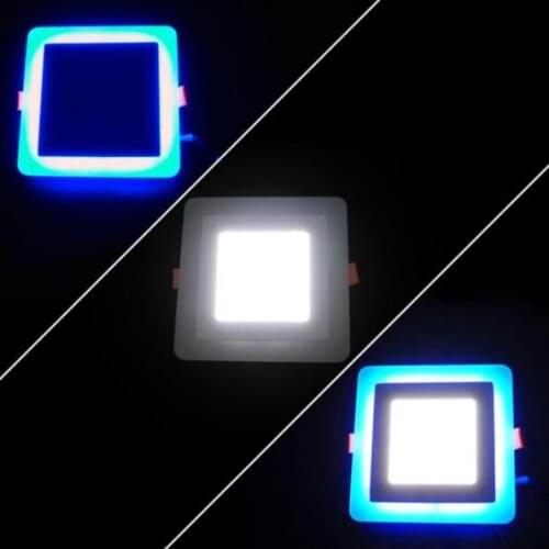New Square Round led panel light ulter thin 9W/16W/24W white+blue double color 3modes led ceiling lamp industrial light