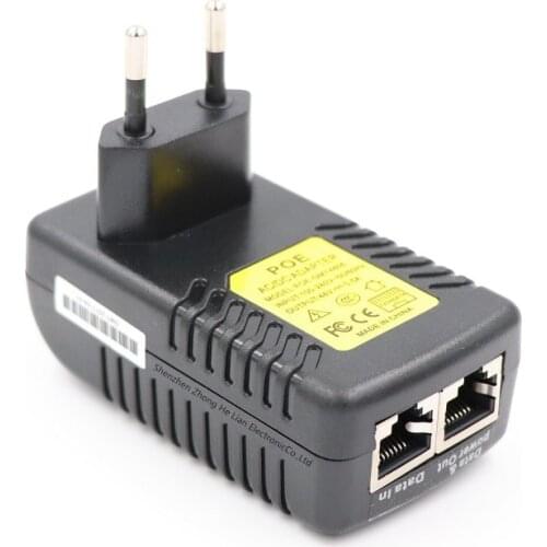 POE Injector 48V 0.5A poe power adapter injector for IP video surveillance camera 802.3af EU Plug