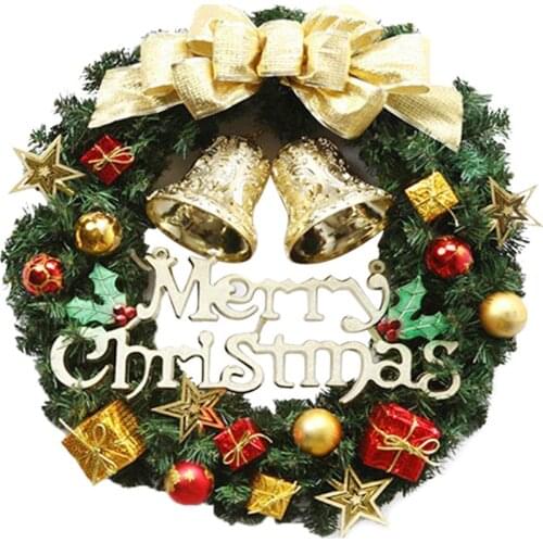 2 Pcs Christmas Wreath Handmade Rattan Pendant Garland Window Front Door Ornaments Artificial Wreath Christmas Decorations X2