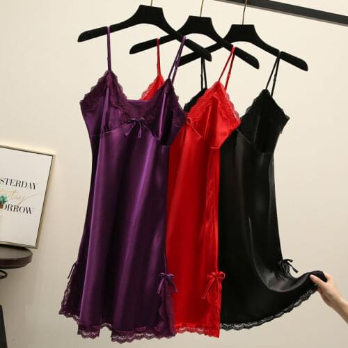 Sexy V-Neck Lace Sleep Robe Summer Womans Pajamas Sleepwear Lady Home Wear Nightgown Bath Gown Sleepshirts M-XXL