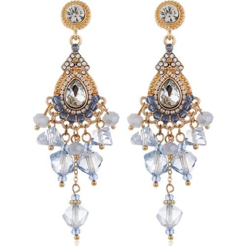 2020 Crystal Drop Earrings for Girls Bohemian Party Cute Gift Dangle Earrings Women Wedding Trendy Jewelry