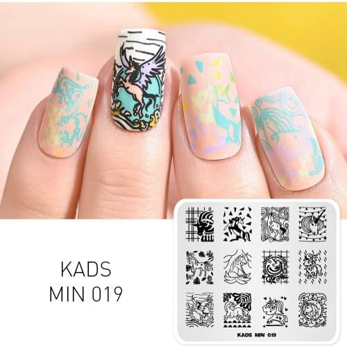 AriesLibra Nail Art Template Cute Animals Pattern Print Stamping Plates Nail Polish Stencil Template Manicure Nails Stencils