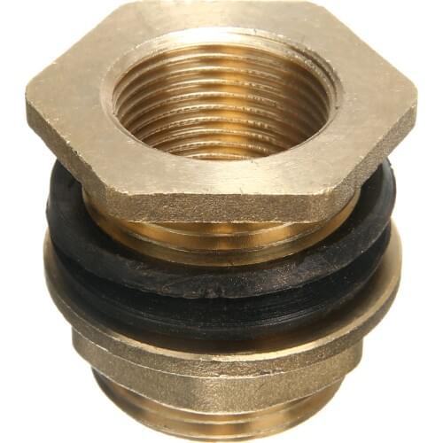 Soild Brass Water Tank Connector 3/4" Female 1 " Male Hose Adapter Theaded Bulkhead Fitting Connector For Garden Irrigation