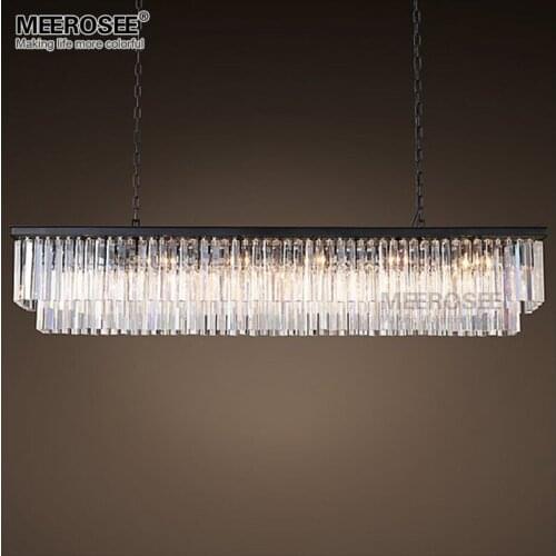 Modern Crystal Pendant Light Rectangle Suspension Light Fixture For Living room Dining room Hotel Project Illumination Lamp