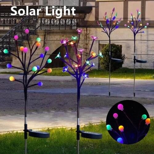 Solar Outdoor Lights 1/2 Pack Outdoor Lighting Decorative Cherry Blossoms Christmas Solar Garden Lights for Pathway Patio Lawn