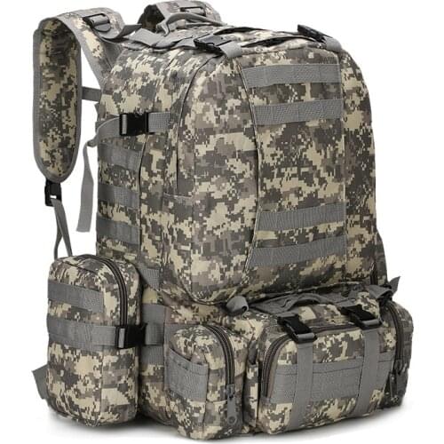55L Molle Military Backpack Army Field Survival Camo Travel Bag Multifunction Double-shoulder Large Capacity Tactical Backpack