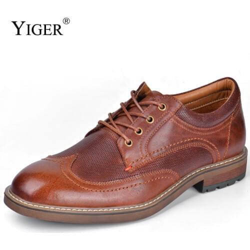 YIGER Men's Suede Shoes