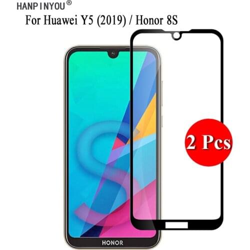 2 Pcs/Lot For Huawei Y5 (2019) / Honor 8S 5.71" Full Cover Screen Protector Tempered Glass Protective Film Guard + Clean Tools