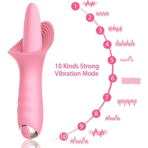10 Intense Tongue Licking Vibrator Oral Clitor G-Spot Stimulator Clitoral massager adult Sex toys For Woman Female Masturbation