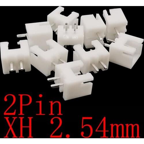 100Pcs/lot White JST XH2.54 Pitch 2.54mm 2Pin Plastic Shell Male Plug Housing PCB Terminal Wire Cable Connector XH-2.54-2P