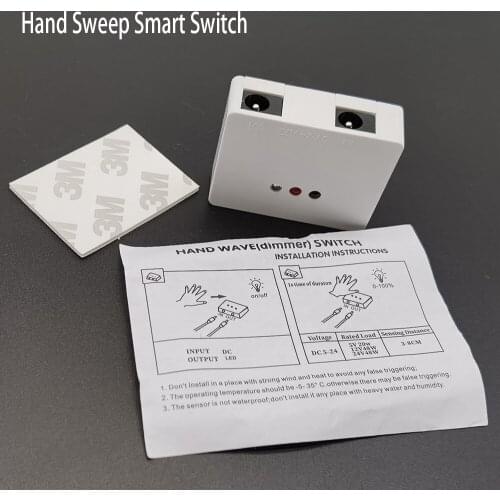 DC 5-24V Dimmers IR Hand Sweep Motion Sensor Switch Detector 5A Smart Switch Dimmers For LED Strip Cabinet Closet Light