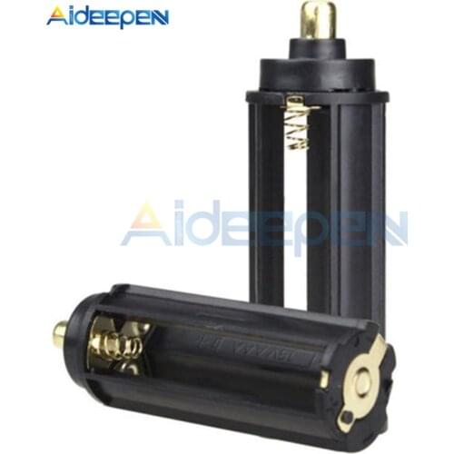 5Pcs 3 AAA Battery Black Plastical Metal Holder Box Case Cylindrical Type for 18650 Flashlight Torch 65mm*21mm
