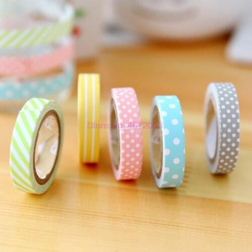 500packs,5pcs/pack Color Paper Tapes Handmade DIY Decorative Washi Tape Colored Rainbow Tapes