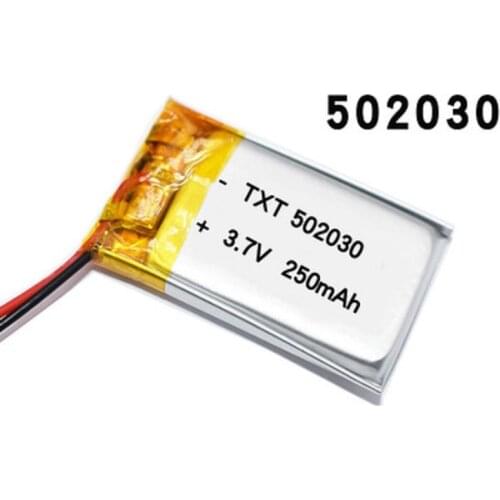 502030 052030 3.7V 250 mah lithium-ion polymer battery quality goods of CE FCC ROHS certification authority