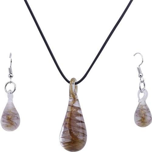 6 Sets/Lot Teardrop Lampwork Murano Glass Bead Pendant Earring FASHION