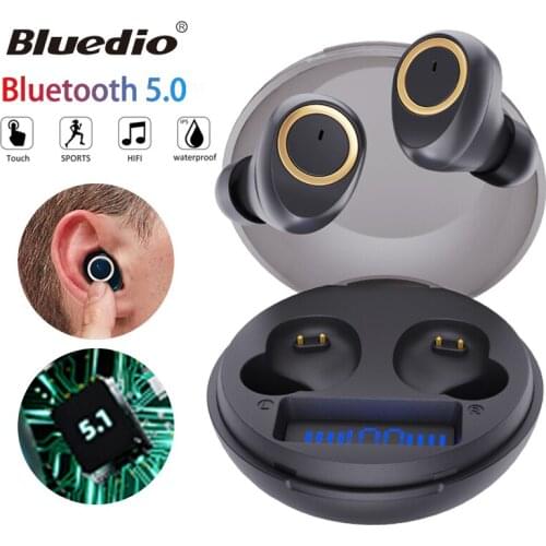 Wireless Earphone, Bluedio Particle, Bass, Waterproof Earbuds, Wireless Headset, Sport, Charging Box, Mic, Bluetooth-compatible