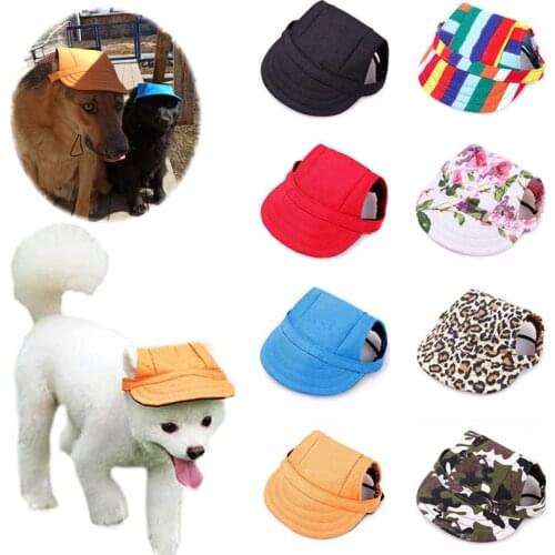 Pet Dog Baseball Cap Hat with Neck Strap Adjustable Comfortable Ear Holes for Small Medium Large Dogs in Ourdoor Sun Protection