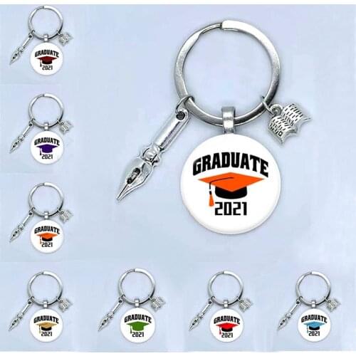 2021 School Keychain Key Ring Commemorative Graduation Gift Creative Design Exquisite Products Student Graduation Fashion Keycha