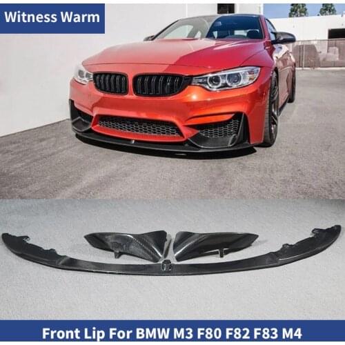 For F80 M3 F82 F83 M4 Carbon Fiber Car Front Bumper Lip Diffuer with Splitters for BMW 4 Series F80 M3 F82 F83 M4 14-UP Spoiler