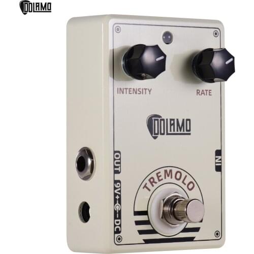 Dolamo D-13 Vintage Style Tremolo Guitar Effect Pedal with Intensity and Rate Controls True Bypass Design for Electric Guitar