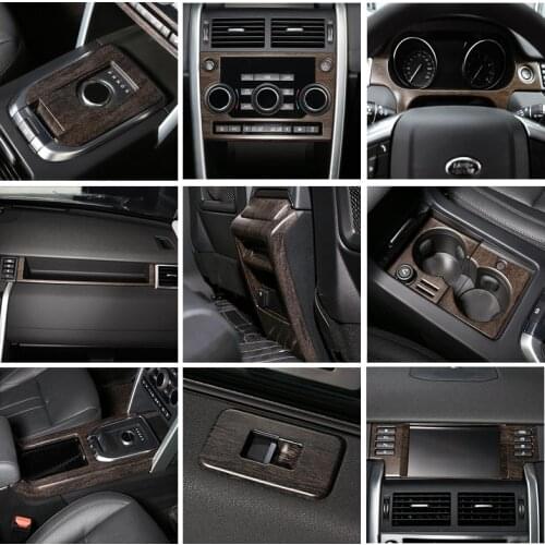 For Land Rover Discovery Sport 2015-2019 Oak Wood Grain Window Lift Button Frame Decoration Car Interior Accessories
