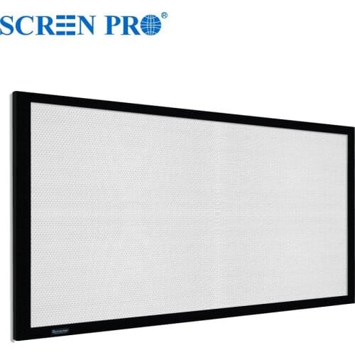 SCREEN PRO 72"-180" Sound Acoustic Transparent Projector Screen Weave Perforated Aluminum Alloy Flocking Fixed Frame