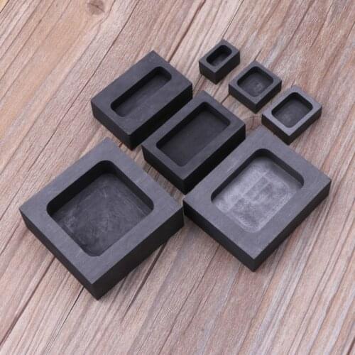 High Purity Black Graphite Ingot Bar Mold Mould Crucible for Melting Gold Silver Brass Casting Refining Jewelry Tools