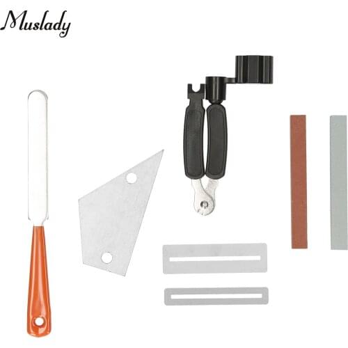 Guitar Repairing Maintenance Tool Set Guitar Luthier Tools Including Fret File Stainless Steel Fret Rocker Fingerboard Guard