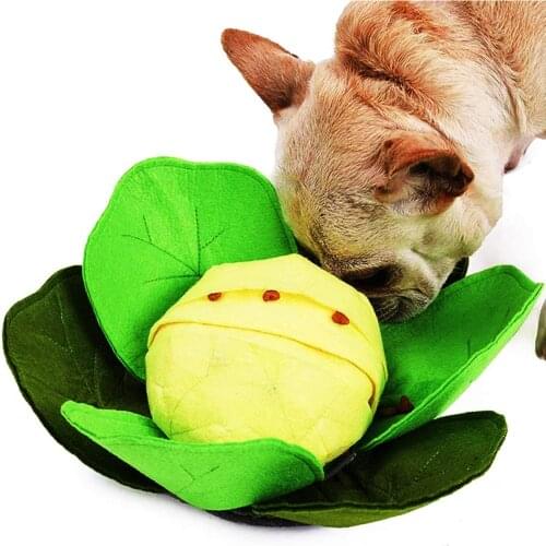 Dog Feeding Toy Training Pad Food Dispenser Interactive Feed Game Cabbage Shape Pet Snuffle Mat