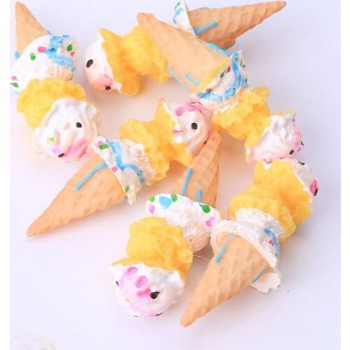 Resin Cabochons Cartoon 3D Ice Cream Cabochons DIY Embellishments 10pcs Resin Cabochon Scrapbooking