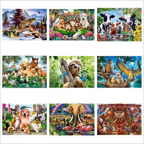 Kexinzu Full 5D Square Round Drill Diamond Painting Kit Cross Stitch Animal 5D Mosaic Embroidery Handmade Home Decor Gift KG01