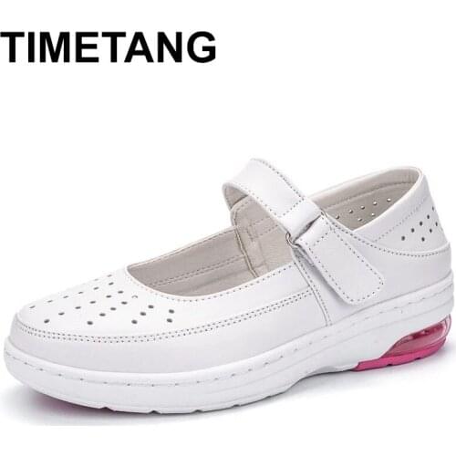 TIMETANG Womens Comfort Working Nurse Shoes Breathable Wedges Slip on Walking Sneaker Height Increasing Casual Hole Shoes