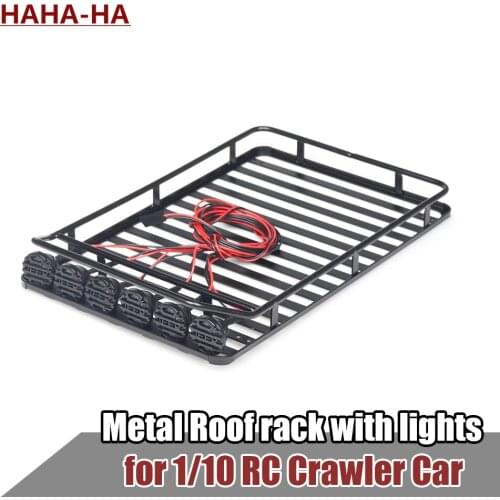 Metal Roof Rack Luggage Rack with Lights for 1/10 RC Crawler Traxxas TRX4 Axial SCX10 Wraith D90 D110 TAMIYA CC01 Upgrade Part