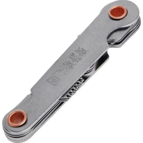 2 Pcs Stainless Steel Metric Screw Pitch 60+55 Degree Thread Measuring Gauge