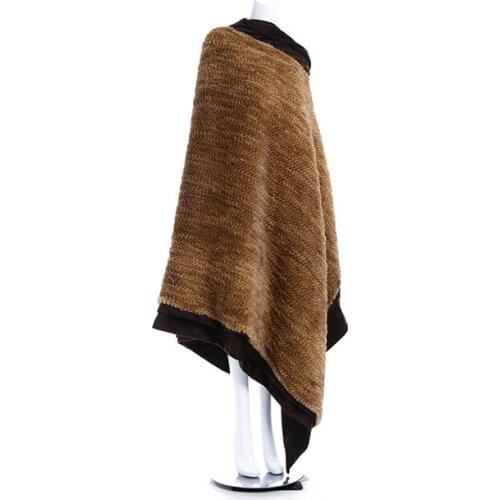 New fur blanket of 100% pure Cashmere,carpet of genuine mink fur, Black brown handmade knit luxury fashion fur carpet B16