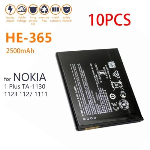 10PCS Genuine Battery For Nokia 1 Plus TA-1130 1123 1127 1111 HE365 2500mAh Smart Mobile Phone In Stock With Tracking Number