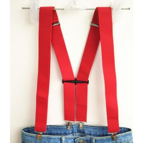 Red color Unisex Adult Suspenders Men Easy adjustable high elastic strap suspender for wedding women Accessories BD056