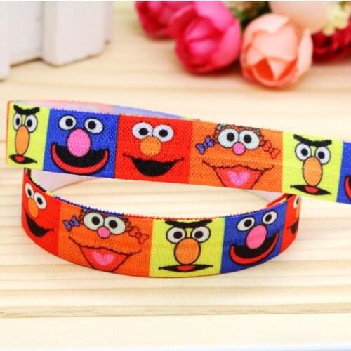 5/8'' Free shipping Fold Elastic FOE elmo printed headband headwear hairband diy decoration wholesale OEM H4826