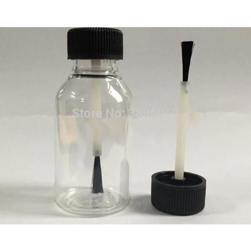 20ml 30ml Transparent Refillable PET Essential Bottle With Brush Cap Nail Polish Bottle PET Nail Bottle F653