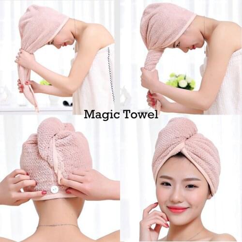 Women Drying Hair Towel Bathroom Microfiber Rapid Bath Towels For Adults Spa Shower Cap