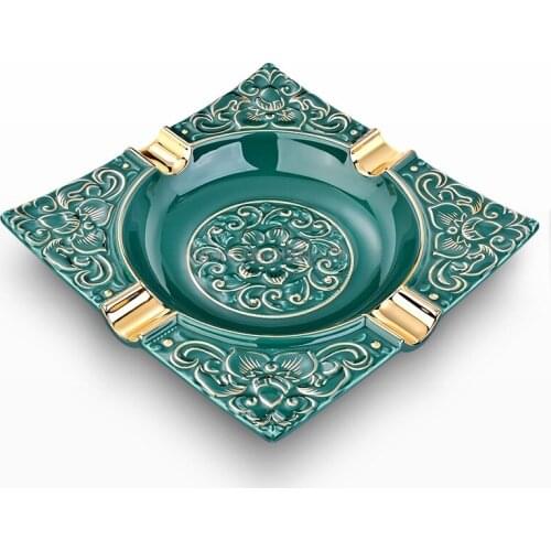 Cigar ashtray ceramic large caliber cigar flue smoke extinguisher