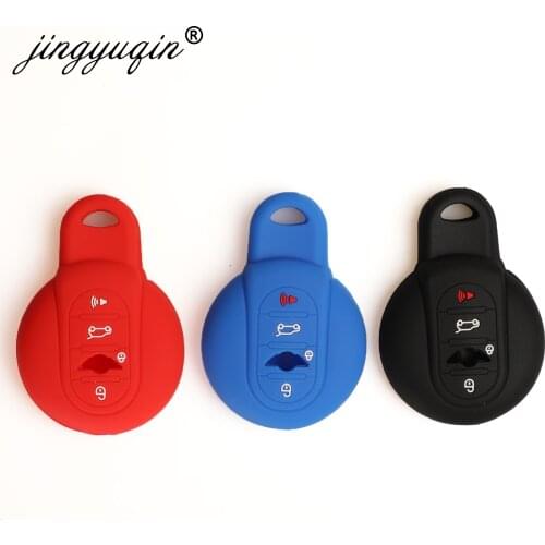 Jingyuqin Silicone Skin Car Key Case For BMW Mini Cooper F56 F55 F54 F60 Soft Rubber Cover Remote Key Car-styling